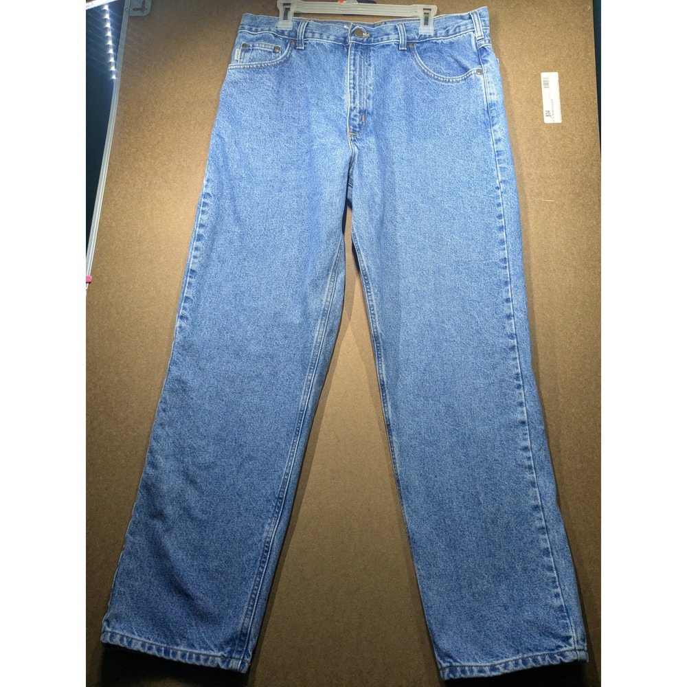 Carhartt B17 STW Relaxed Fit Straight Leg Stonewash Denim Jeans Blue 38x32